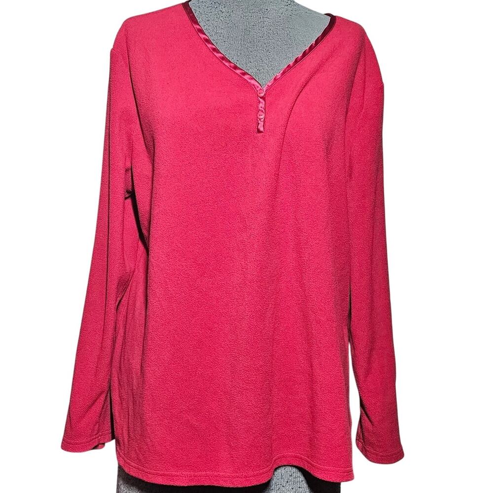 Oscer de la Renta Red Fleece Top Size XL